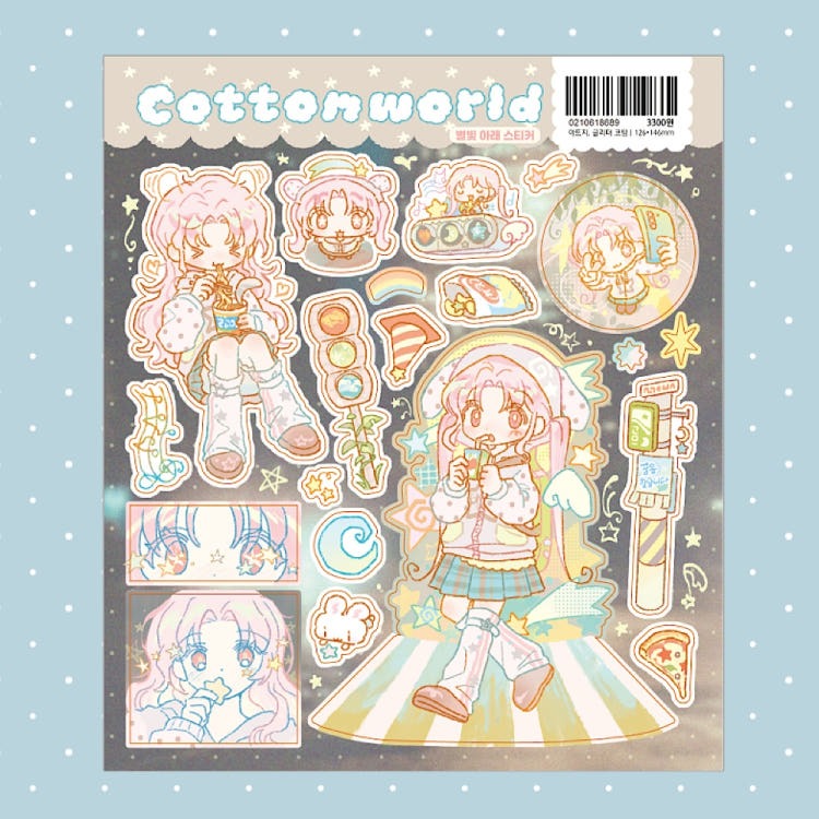 cotton world - stars sticker