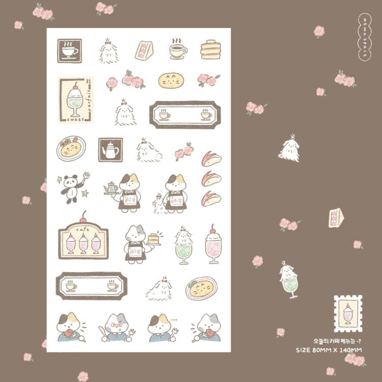 nemo space - today's cafe menu is sheet sticker