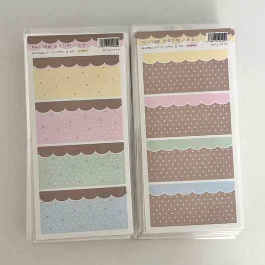 the glint of - mini square memo sticker sheet choco
