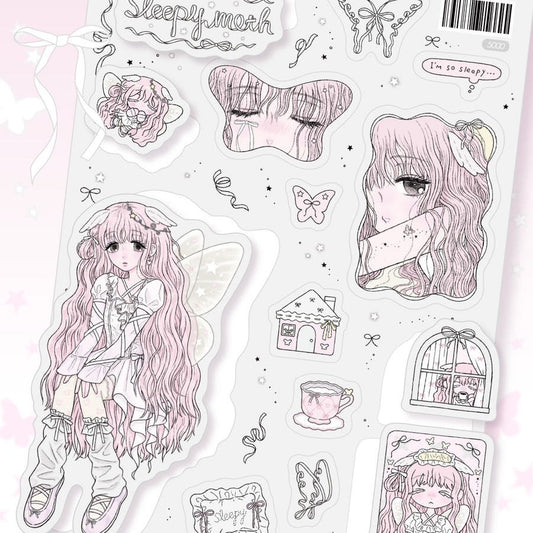 sanada - sleepy moss sticker sheet