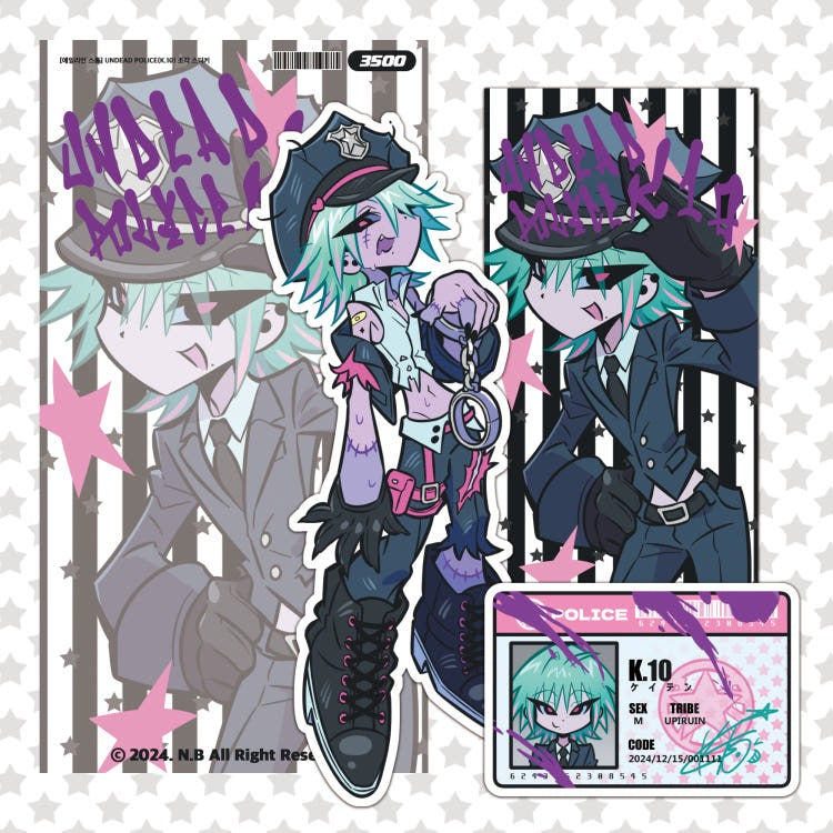 alien storm - undead police diecut sticker k10