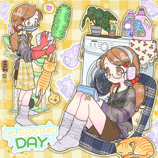 heez - cleaning day sticker