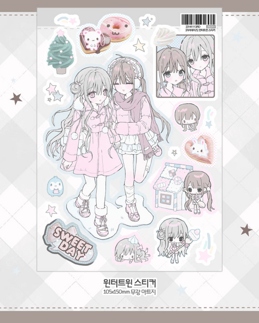 raridays - winter twin sticker sheet