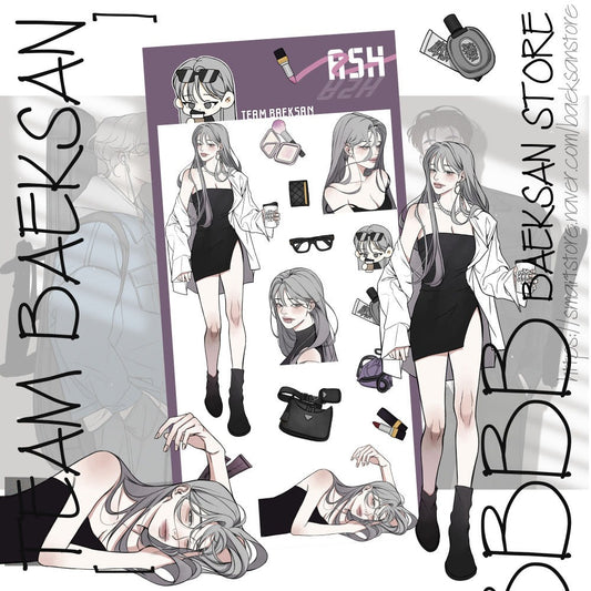 baeksan - ash sticker sheet