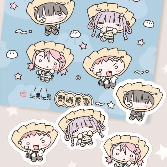 sanada - chibi clover punk dumpling sticker sheet