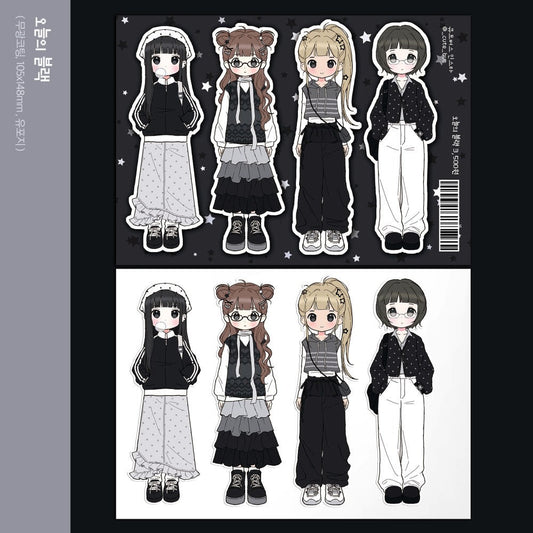 cute bus - today's black sticker sheet