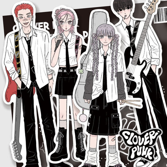 sanada - clover punk die cut sticker sheet