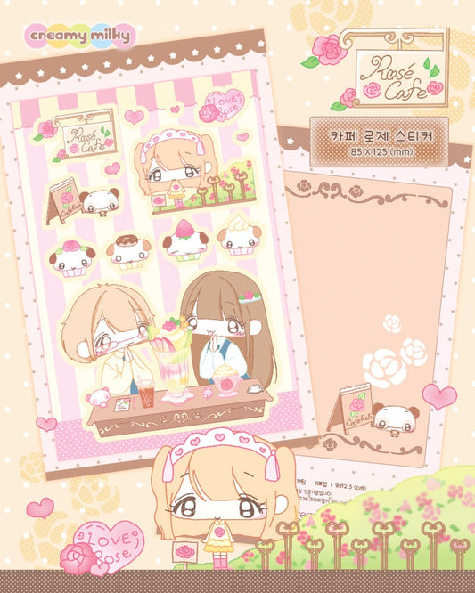 creamy milky - rose cafe sticker