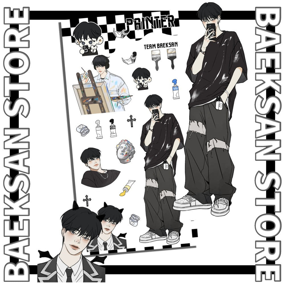 baeksan - painter sticker sheet