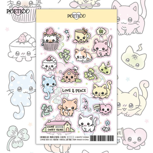 poetico - happy cat sticker sheet