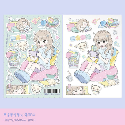 cute bus - sleepy sticker sheet