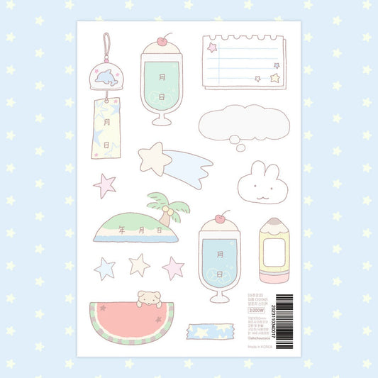 ahchuucoco - summer diary memo sticker sheet