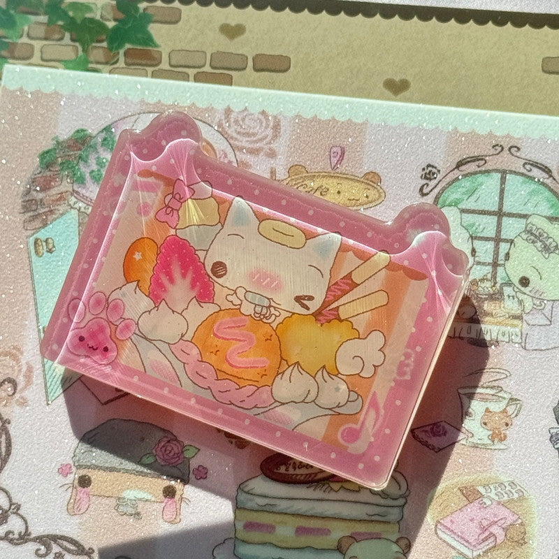 happy nyang day - epoxy glitter clip double sided LIMITED