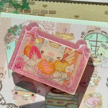 happy nyang day - epoxy glitter clip double sided LIMITED