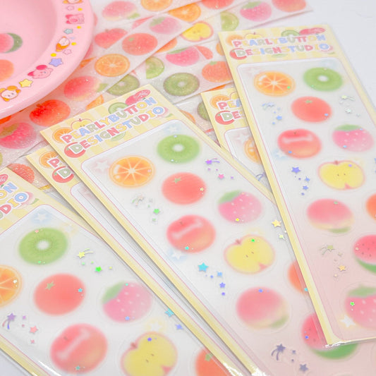 ♡ Pearly Button - Fruit Bubble Sticker