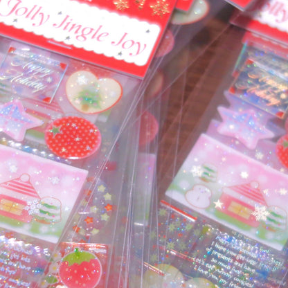 ♡ Pearly Button - Jolly Jingle Joy Epoxy Sticker
