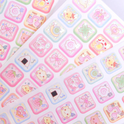 ♡ Pearly Button - Cute Button Number Sticker