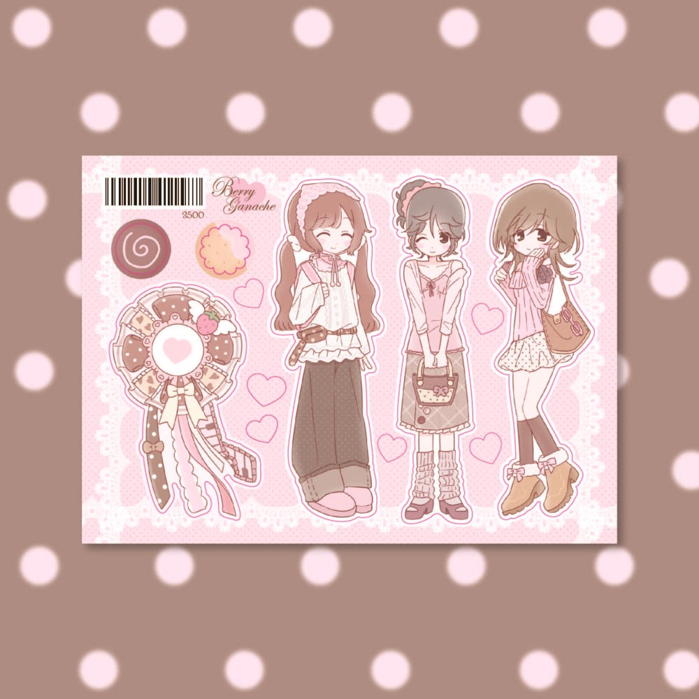 ricomaru - berry ganache sticker sheet