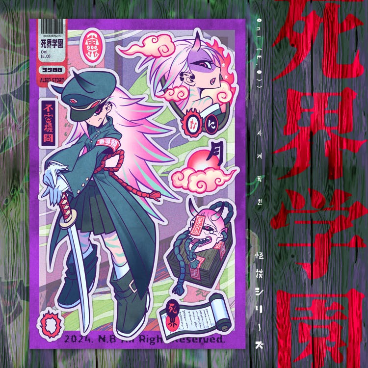 alien storm - oni eo sheet sticker