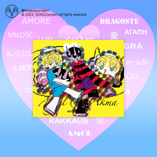 GOGO!project - angel and devil hologram die cut sticker