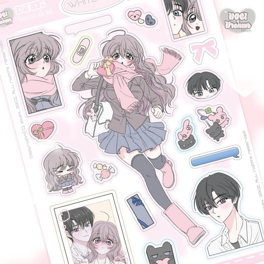 dociofdreams - white love sticker sheet
