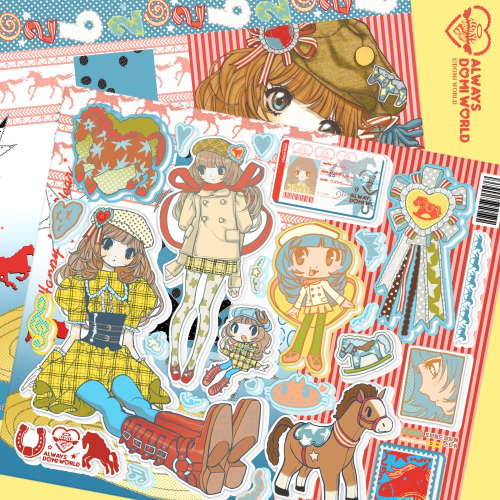 domi world - year of the horse sticker sheet