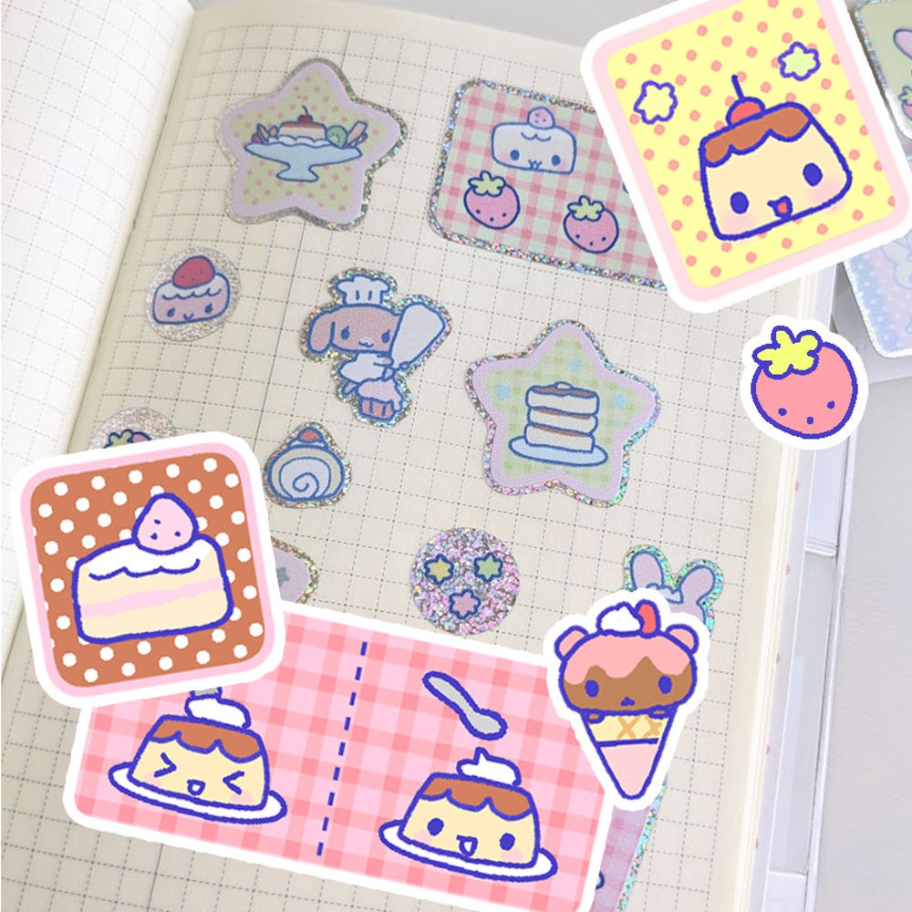 heartwarmingclub - pudding&cake sticker sheet