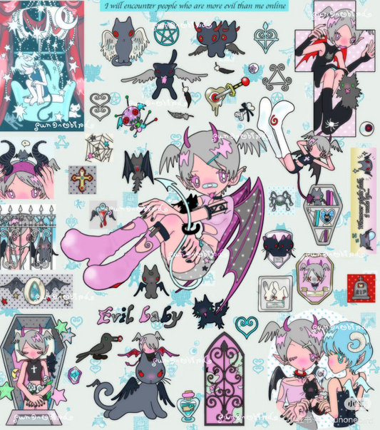 Sunonebird x Tiantian com devil cat mint sticker