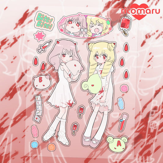ricomaru - bite me sticker sheet