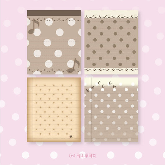 waytoofetch - vintage cocoa memo sheet sticker set