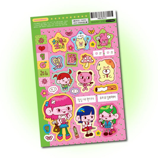 monanbear - girls sticker