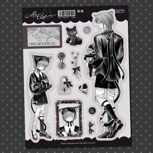 dawnitive.wave - Mr. Cat Kiss-Cut Sticker