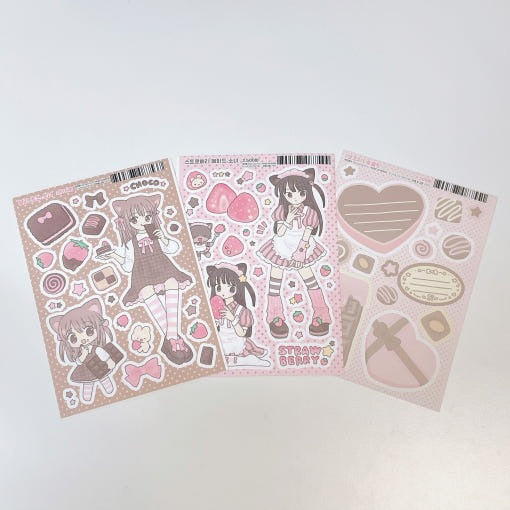 rayeonfancy - strawberry choco sticker pack set