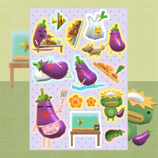 zalza - eggplant sticker sheet