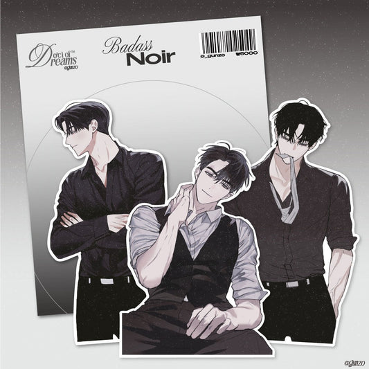 dociofdreams - badass noir die cut sticker sheet