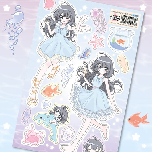 dociofdreams - water girl sticker sheet