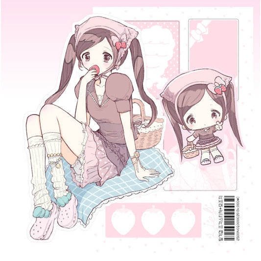 Sieb - strawberry girls die cut sticker