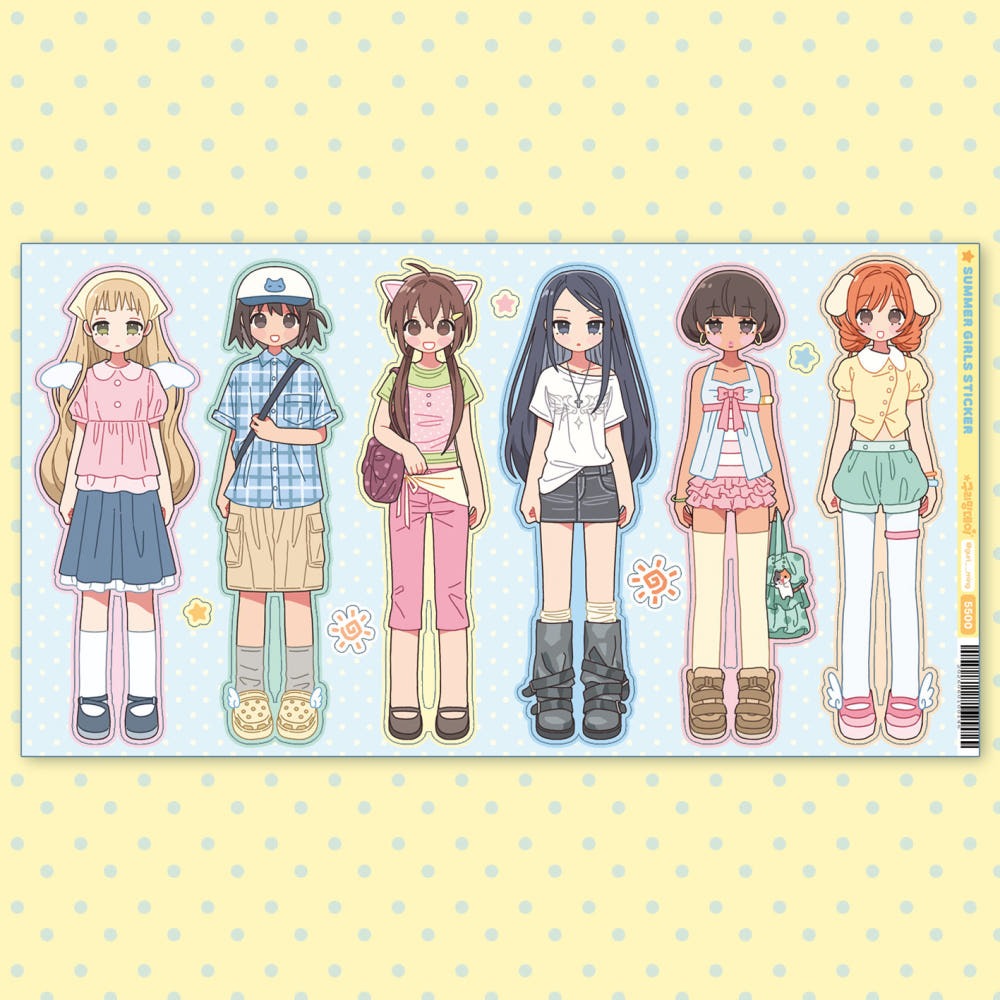guriming - summer girls sticker sheet