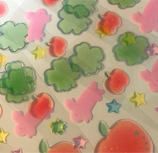 ♡ Hoonzzi - Lucky Apple Bunny Epoxy Sticker