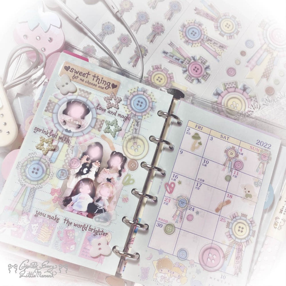 cherish203 - creamy candy rosette medium sticker