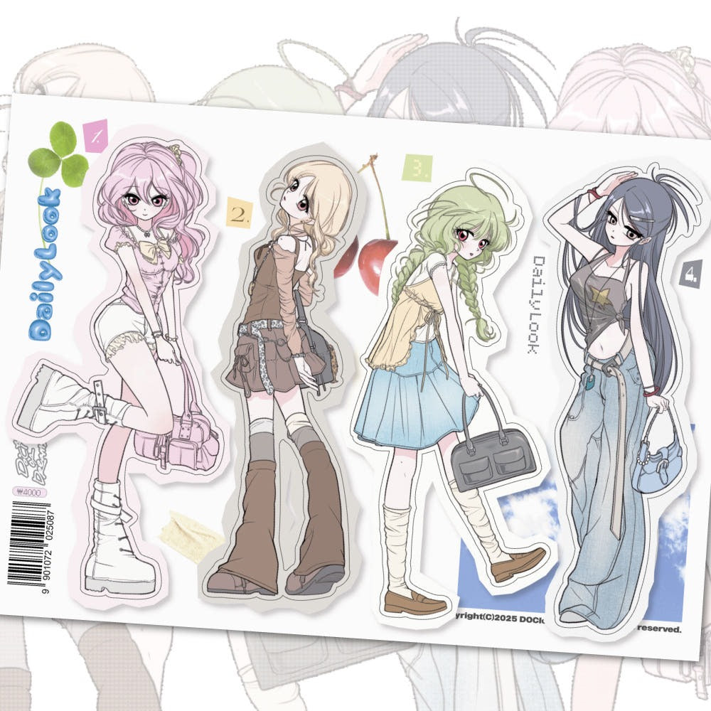 dociofdreams - daily look sticker sheet