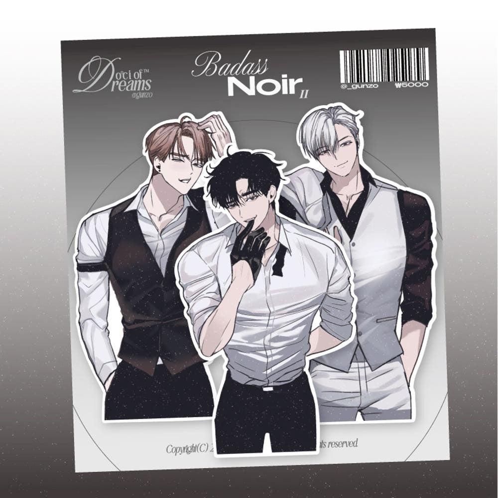 dociofdreams - badass noir 2 die cut sticker sheet