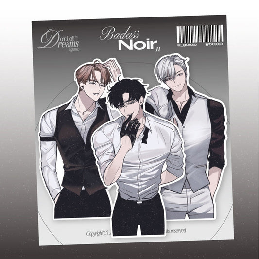 dociofdreams - badass noir 2 die cut sticker sheet