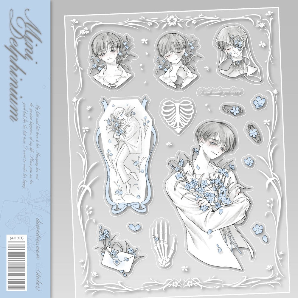 dawnitive.wave - Mini Delphinium Kiss-Cut Sticker