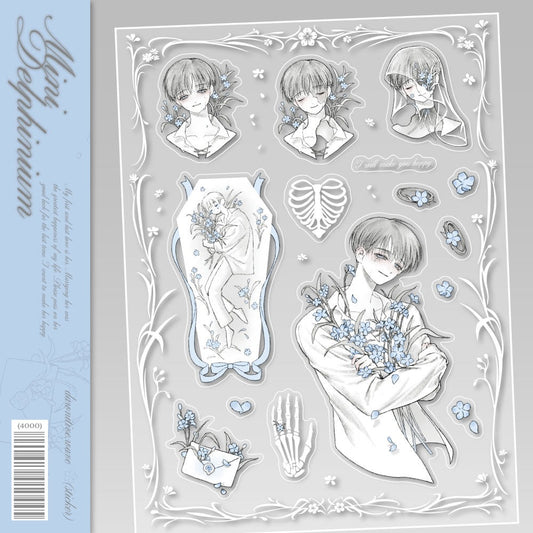 dawnitive.wave - Mini Delphinium Kiss-Cut Sticker