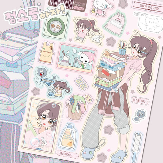 dociofdreams - lets clean sticker sheet