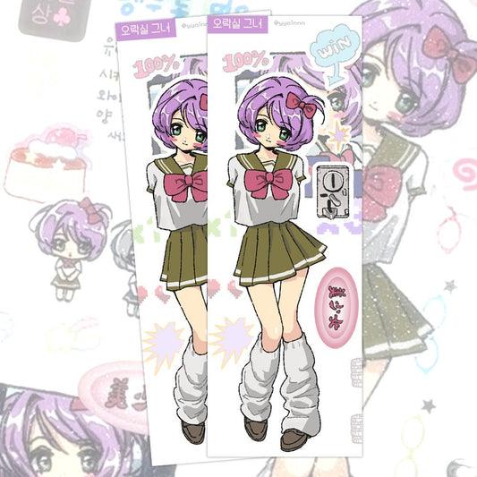 yyoinnn - arcade girl sticker sheet