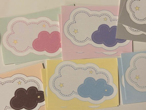 happiest fluffy shop - cloud patch memo sheet sticker