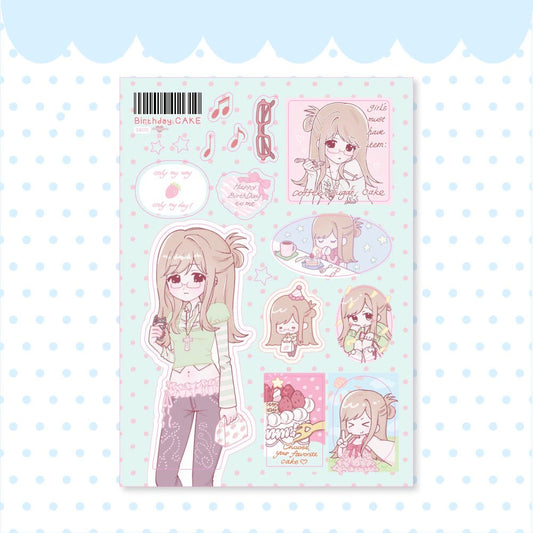 ricomaru - birthday cake sticker sheet