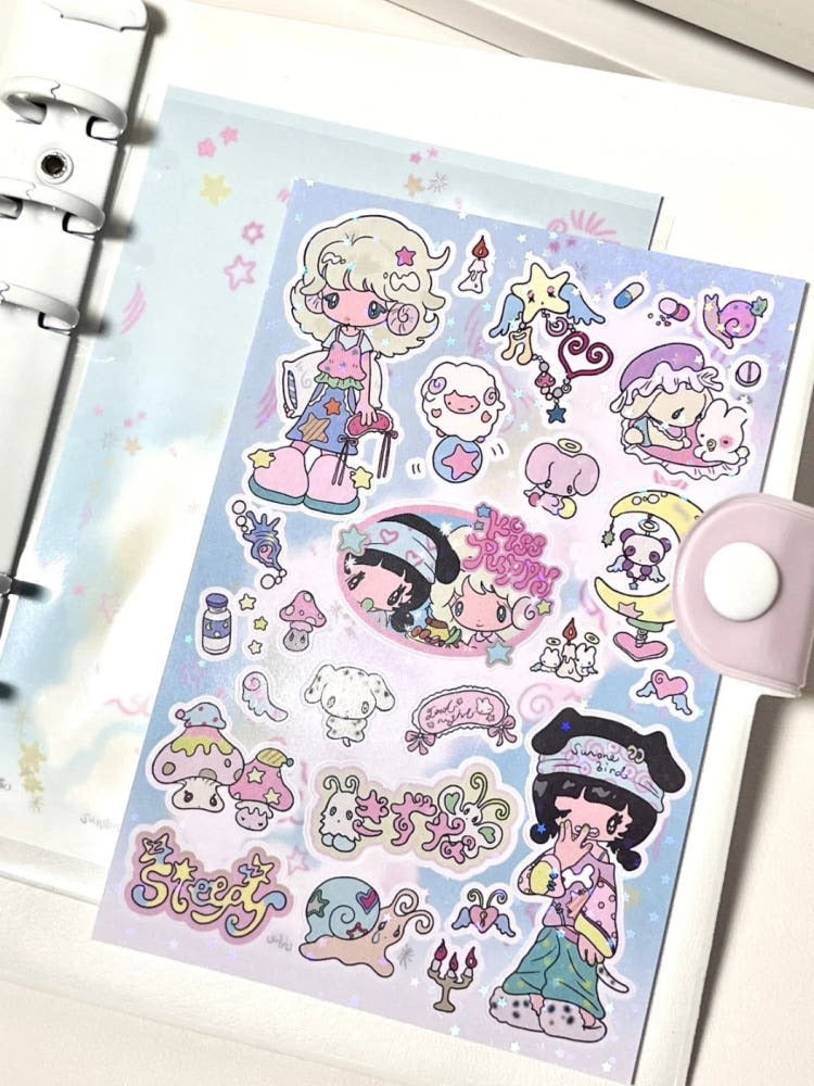 Sunonebird x booboo dream hologram sticker